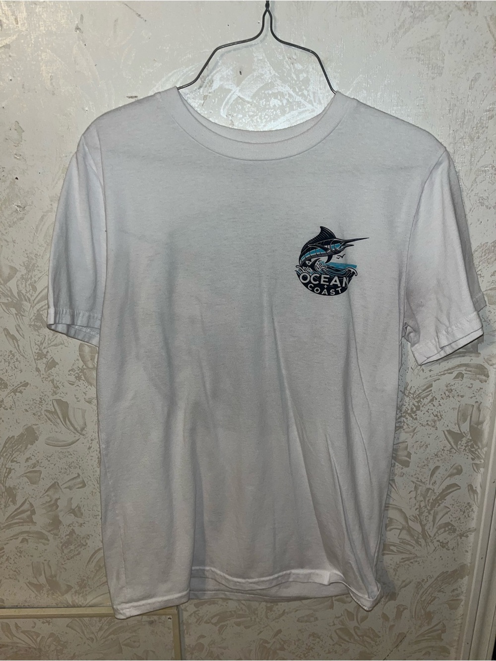 Ocean Coast Men's White Marlin Graphic Short-Sleeve Tee